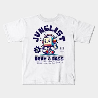 JUNGLIST  - DNB Headphone Mascot (eggplant) Kids T-Shirt